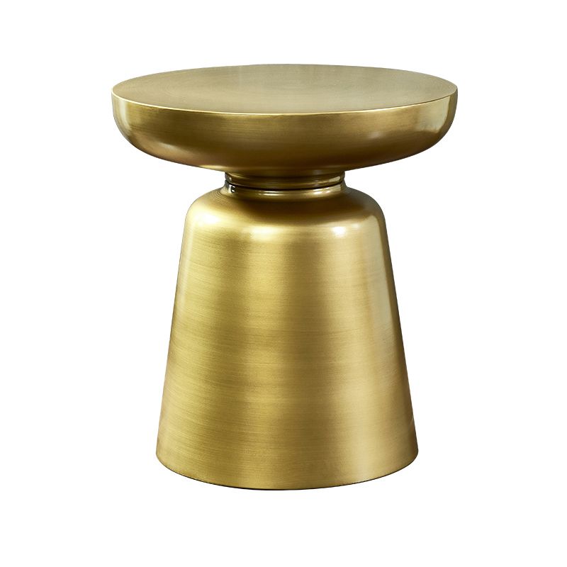 Mid-Century Modern Round Top Coffee Table 16.92"H Iron Pedestal Cocktail Table