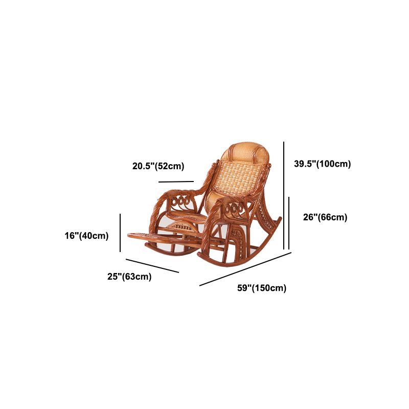 Traditional Spindle Rocking Accent Chair Tobacco Finish Rocker Chair Reclining