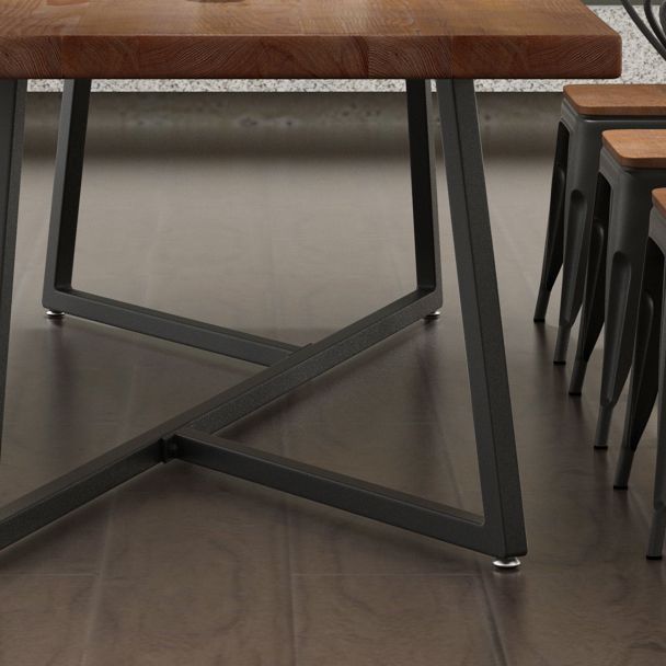 1/7 Pieces Rectangular Dining Table Set Industrial Style Wooden Home Table Chairs