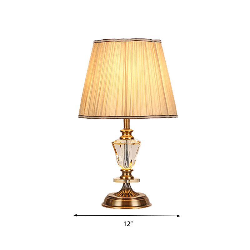 Lámpara de mesa de sala de estar cónica Bulbo de cristal en beige luz nocturna