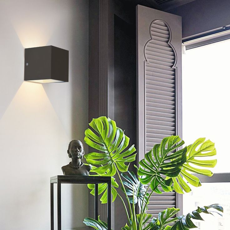 Moderner Stil Leuchte Würfel 2 Lichter Wandscheibe mit Metall für Schlafzimmer