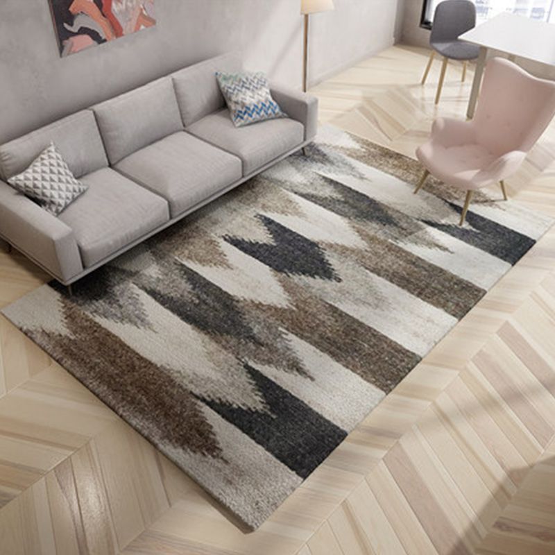 Nordic Living Room Rug Multicolor Abstract Print Area Carpet Polyster Easy Care Machine Washable Indoor Rug