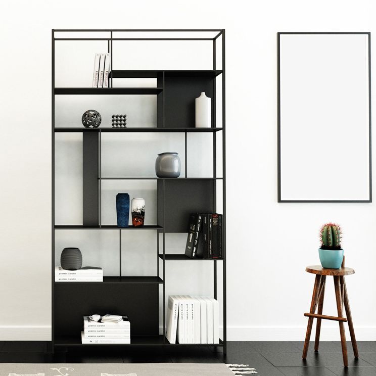 Contemporary Iron Etagere Bookshelf Vertical Office and Living Room Bookcase