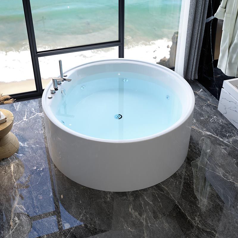 Modern Round Freestanding Bathtub Acrylic White Bath Tub for Home