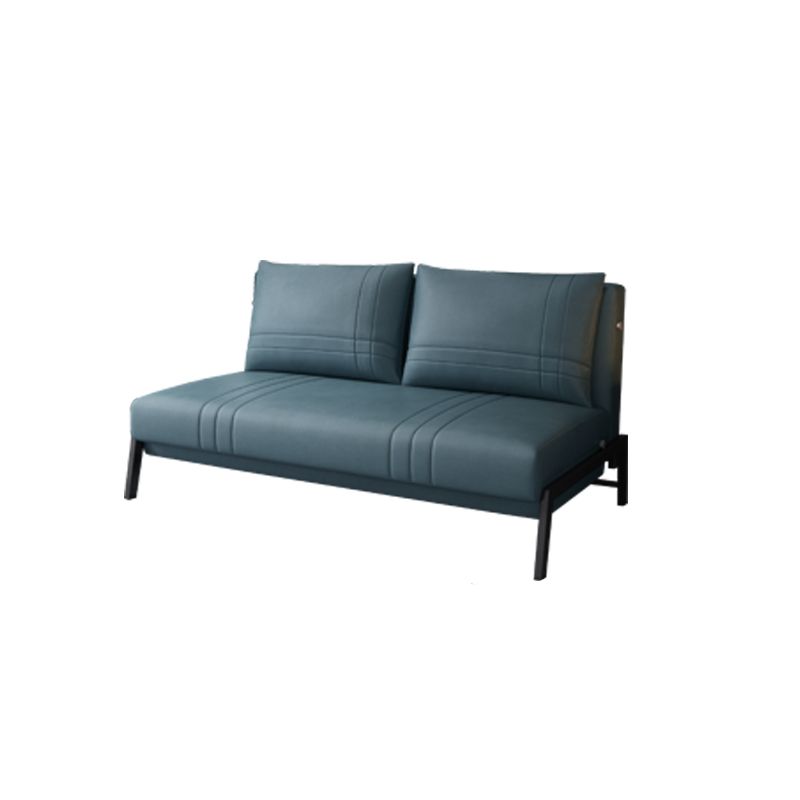 Faux Leather Contemporary Sofa Bed Armless Stain Resistant Bed Sofa Couch