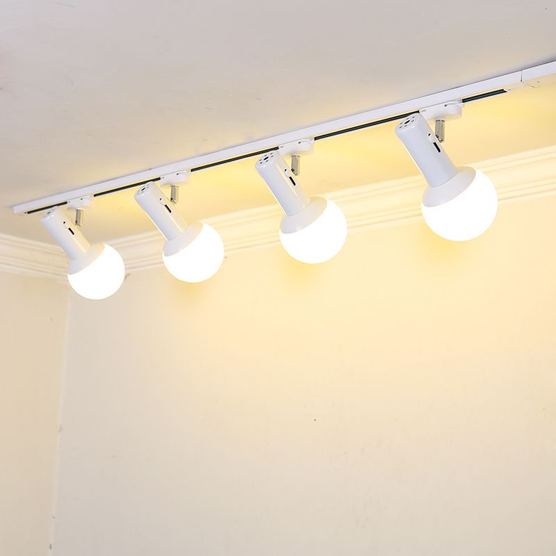 Linear Ceiling Flush Mount Light Minimalist Style Metal White Ceiling Mount Chandelier