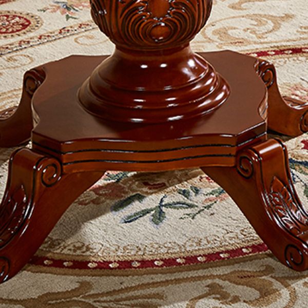 Mesa de comedor redonda victoriana de madera sólida Mesa de goma de madera superior para el hogar