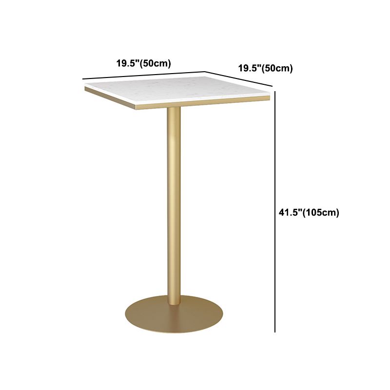 Stone Bar Table Glam Pedestal Bar Height Pub Table for Indoor