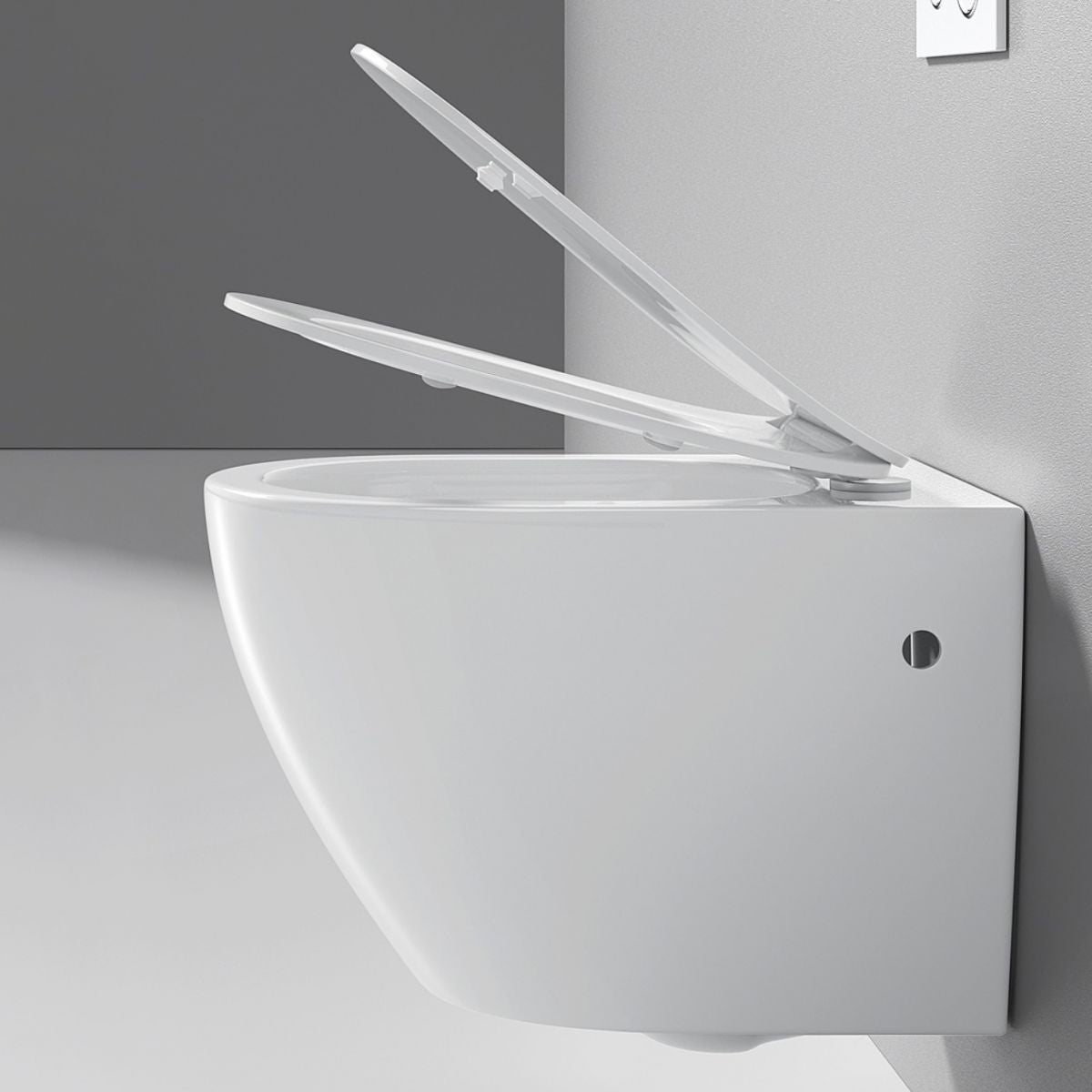 Modern White Flush Toilet Wall Hung One-Piece Toilet with Slow Close Seat