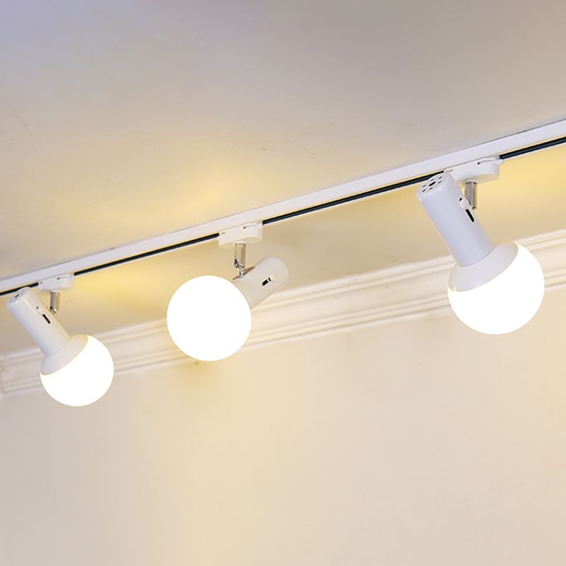 Linear Ceiling Flush Mount Light Minimalist Style Metal White Ceiling Mount Chandelier