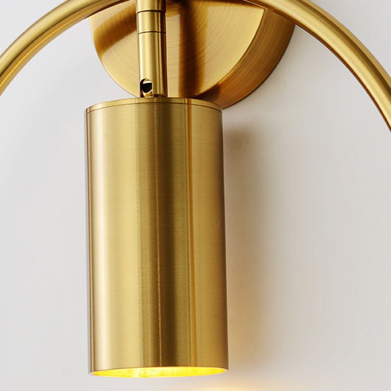 Black/Golden Single Modern Wall Mounted Sconce Metallic Wall Light
