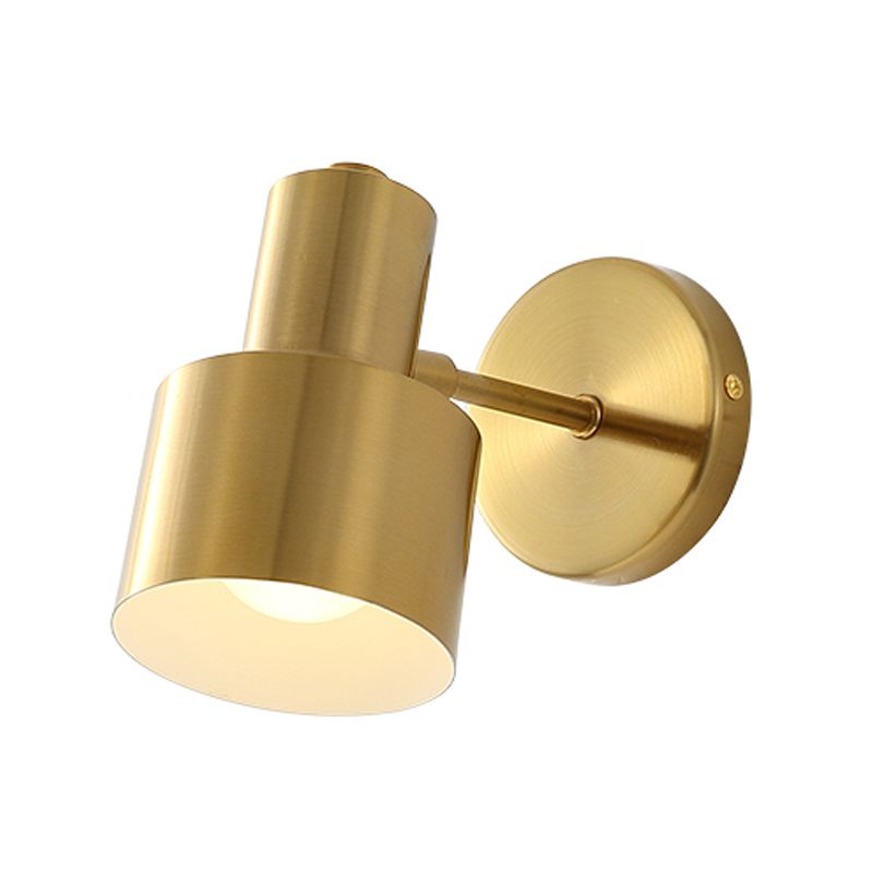 Geometric Metal Mirror Wall Lighting Modern Single Light Wall Mounted Lighting in Brass