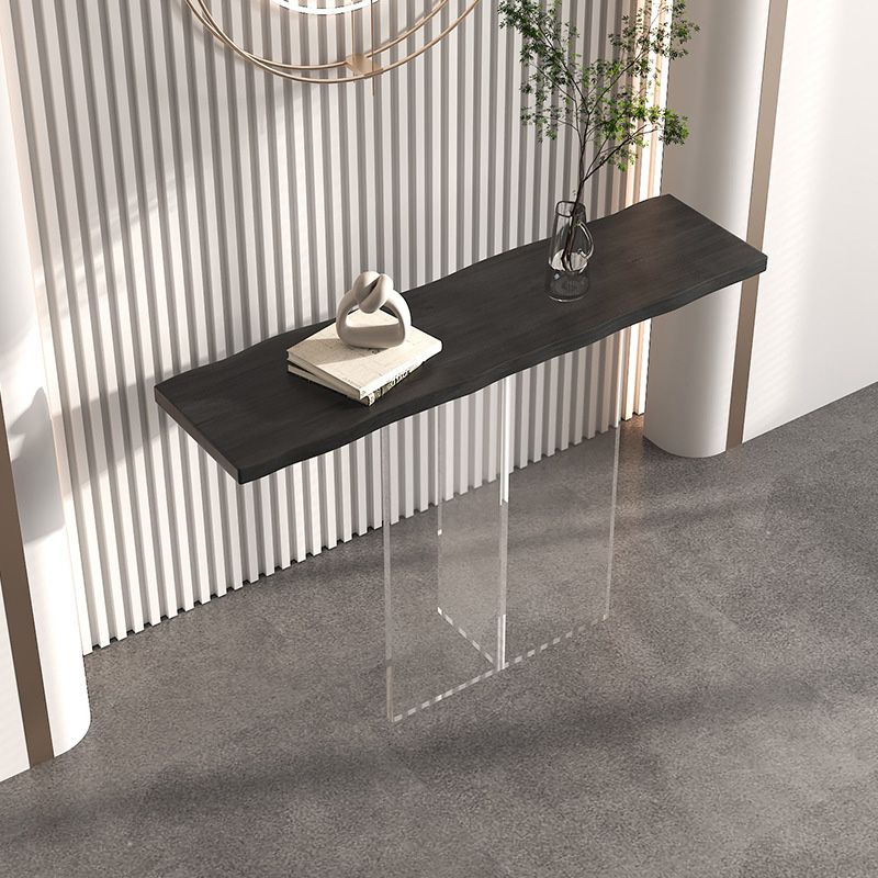 11.8" W Console Table Rectangle Contemporary Solid Wood End Table