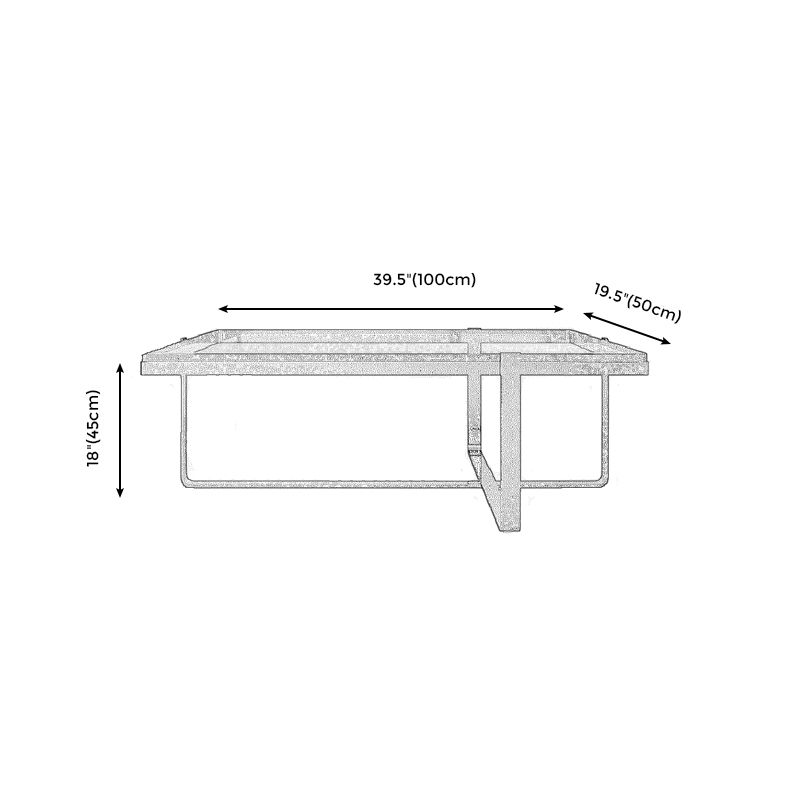 Glass Coffee Table Modern Simple Cross Legs Rectangle Cocktail Table