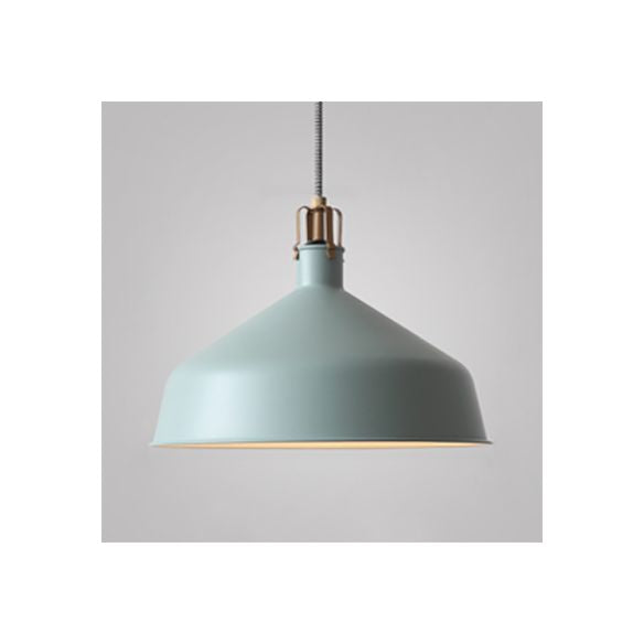 8,5 "/13" W gewölbte Metallanhänger Beleuchtung Industrial Style 1 Light Ess Room Hanging Lamp mit verstellbarer Kabel in Grau/Rosa