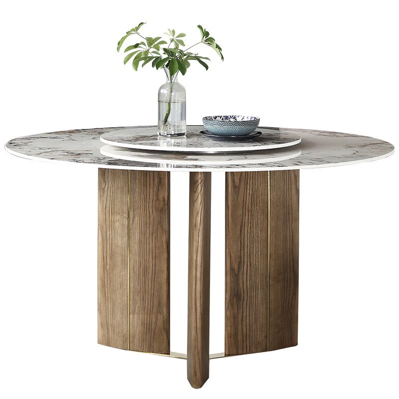 Modern 1/4/5/7 Pieces Dining Sintered Stone Dining Table Set with Wooden Legs for Kitchen