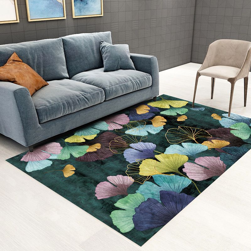Gold Contemporary Rug Polyester Pattern Rug Non-Slip Backing Rug for Drawing Room