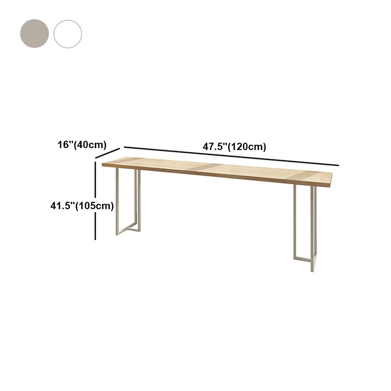 Pine Wood Bar Dining Table Contemporary Bar Table with Double Pedestal Base