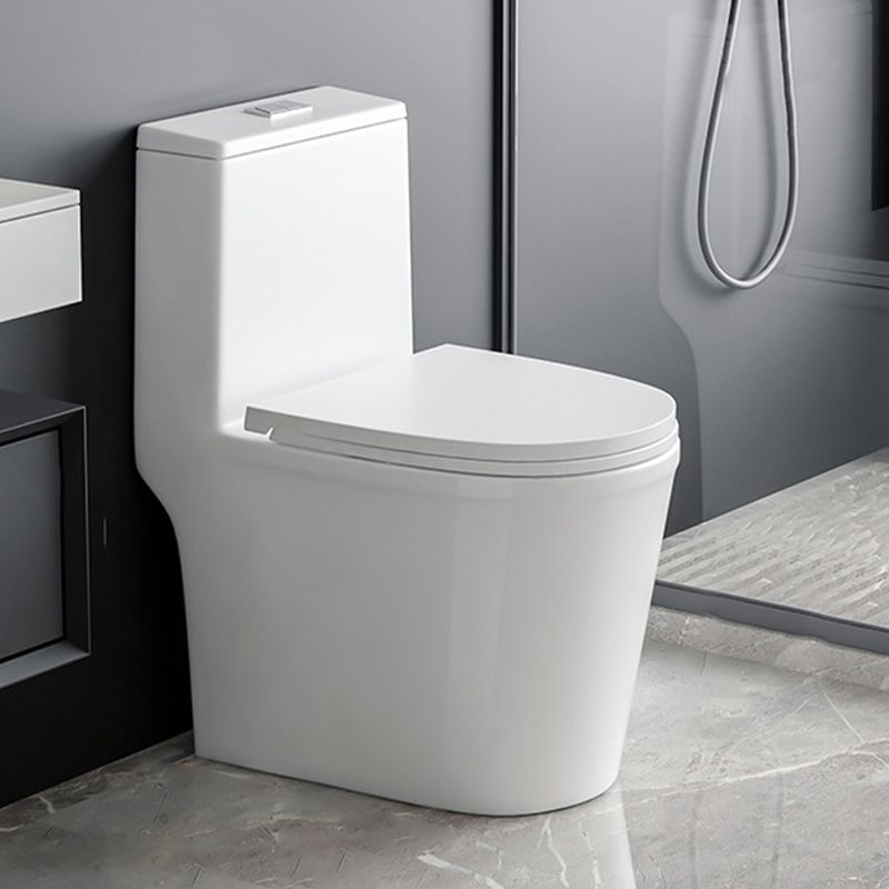 Contemporary 1-Piece Toilet Bowl Floor Mounted White Urine Toilet for Bathroom