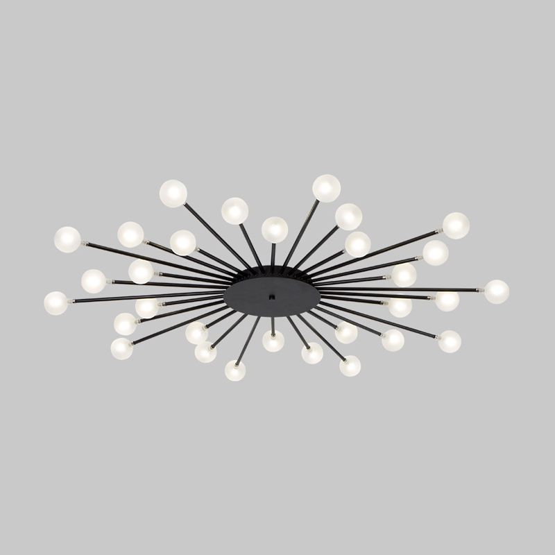 Radial Bedroom Flush Mount Fixture Metal LED Minimalistic Close to Ceiling Light