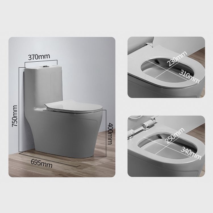 Modern One Piece Toilet Bowl Siphon Jet Flush Toilet with Seat