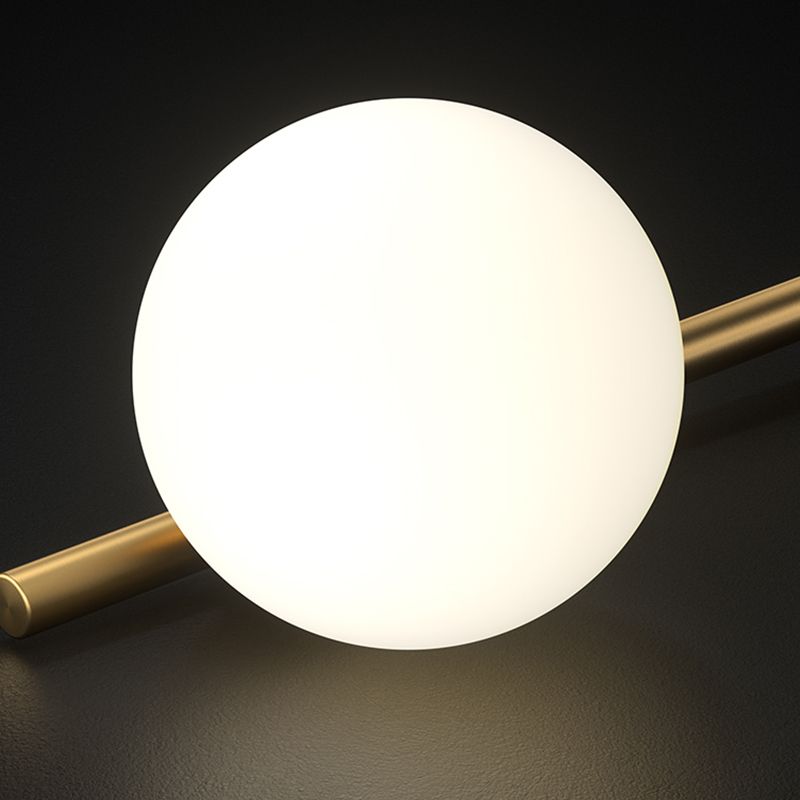 Round Dining Room Island Lighting Fixture Glass Modern Hanging Light in Gold