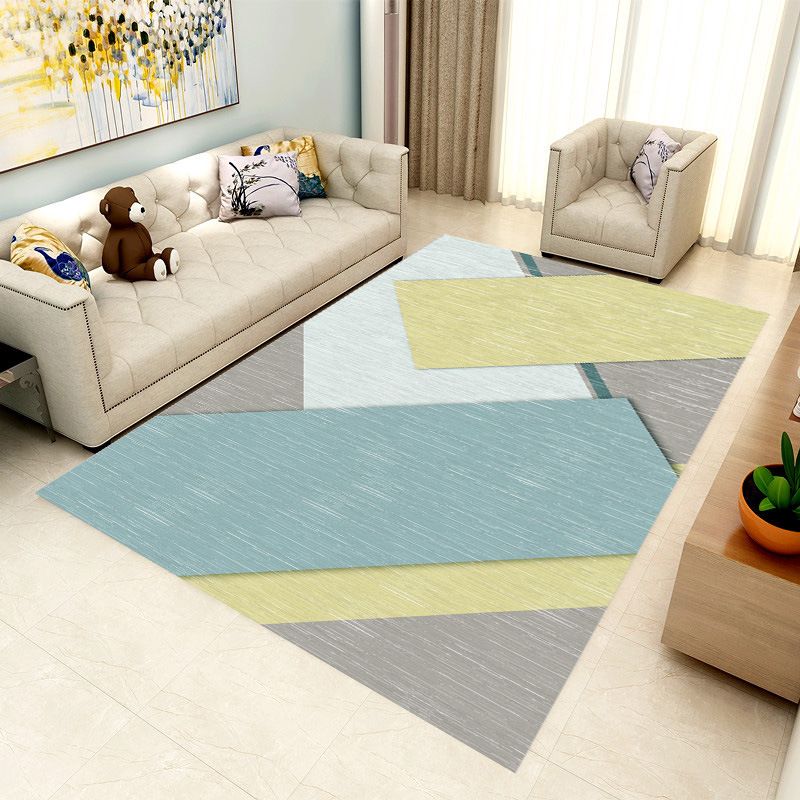 Speciaal veelkleurig 3D geometrisch tapijt Polyester Scandinavisch tapijt Antislip achterkant Huisdiervriendelijk Machinewasbaar tapijt voor woondecoratie