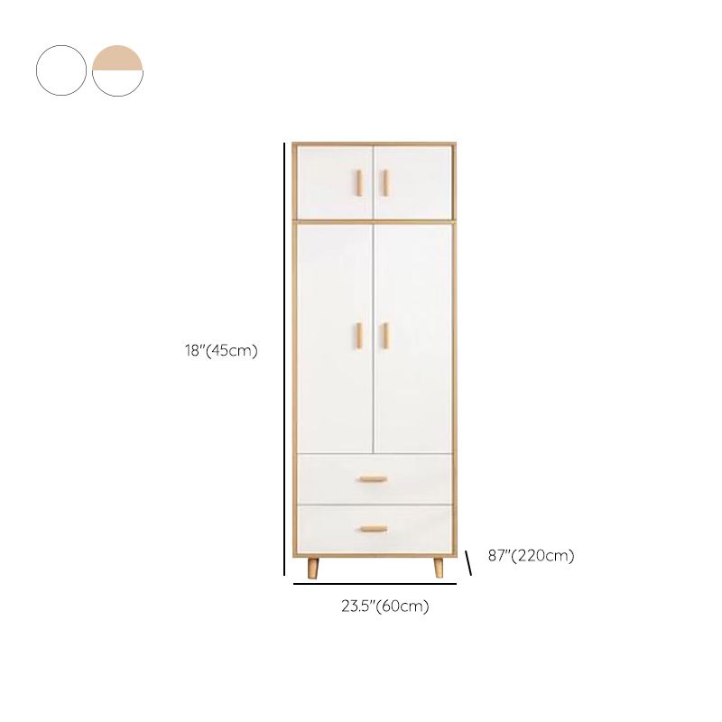 Contemporary Freestanding Home Wardrobe Closet Engineered Wood Wardrobe Armoire