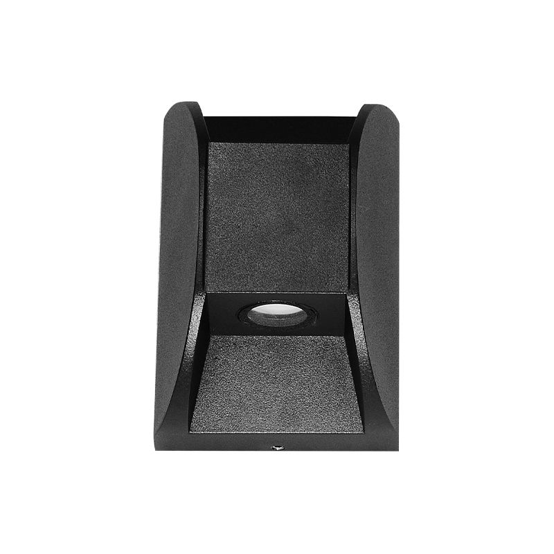 Black LED Wall Sconce in Modern Creative Style Aluminium Waterproof Spotlight with Glass Shade