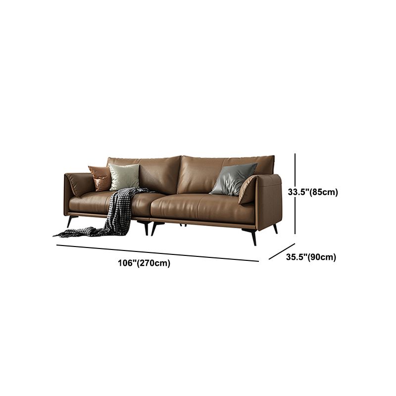 Contemporary Brown Cushions Standard Pillow Top Arm Stain Resistant Sofa