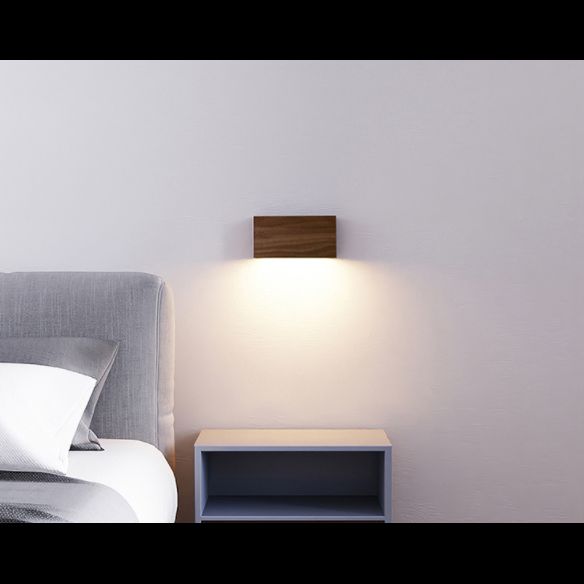 Moderno de estilo minimalista de estilo rectangular de lámpara de madera de lámpara de madera