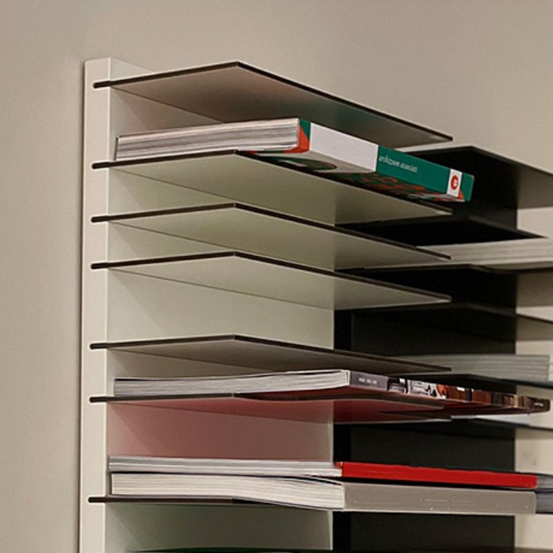 Industrial Closed Back Bookcase Floating Metal Bookshelf with Shelves