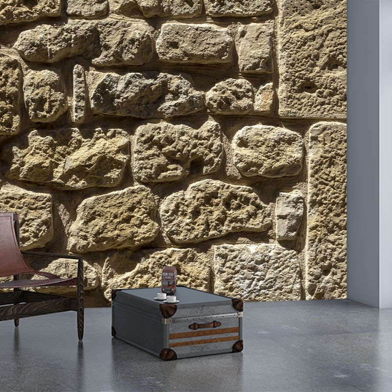 Stone Brick Wall Background Wall Covering for Living Room, Moisture Resistant
