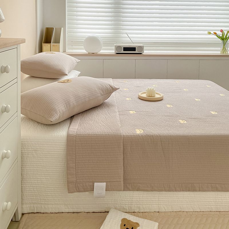 Bed Sheet Bear Head Print Polyester Non-pilling Breathable Bed Sheet Set