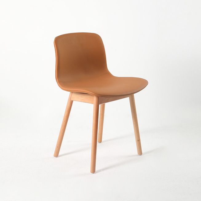 Sillas de comedor de madera contemporáneas Sillas de comedor tapizadas sin brazos para restaurante