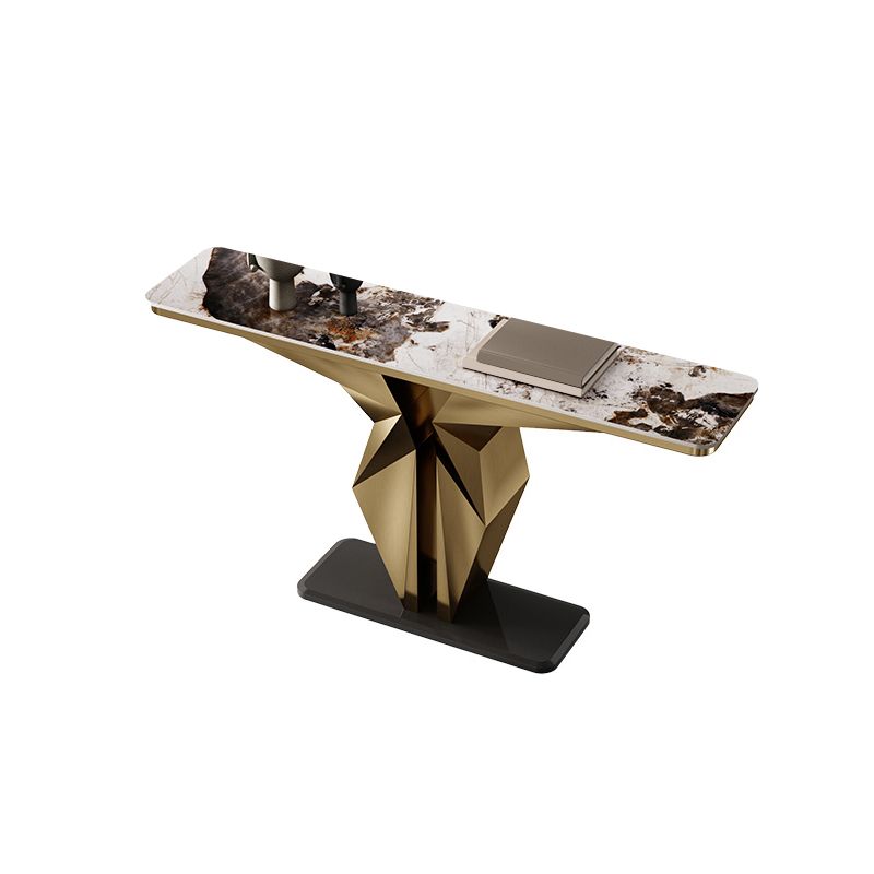 Glam Metal Console Table Rectangle Console Sofa Table for Hall