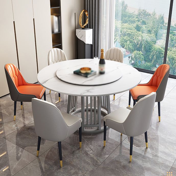 Modern 1/2/7 Pieces Dining Set Round Sintered Stone Dining Table for Dining Room