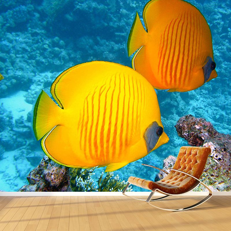 Eco-friendly Wall Mural Wallpaper Underwater World Sitting Room Wall Mural