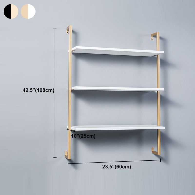 Contemporary Wall Unit Bookshelf with Iron Frame Manufactured Wood Shelf