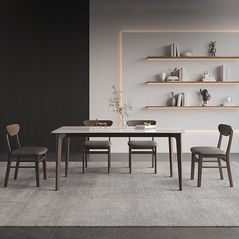 4 Brown Finnish Legs Dinner Table Mid-Century Modern Rectangle Dining Table