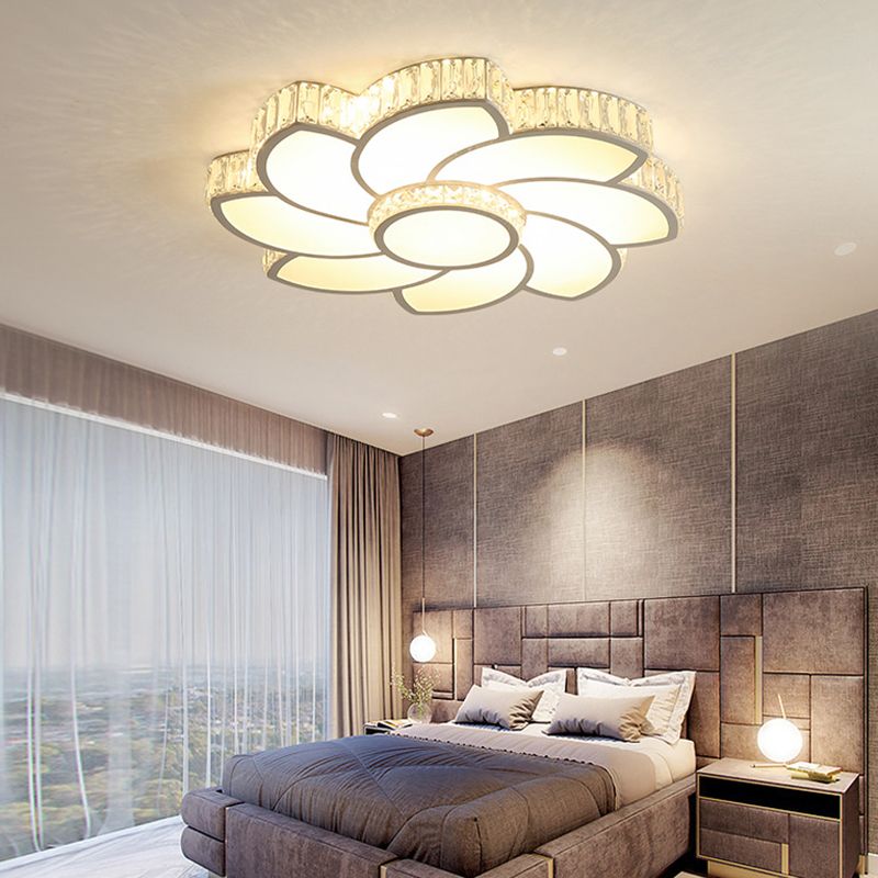 Modern luxury style salon acrylique encastré Floral Crystal LED plafonnier fixations