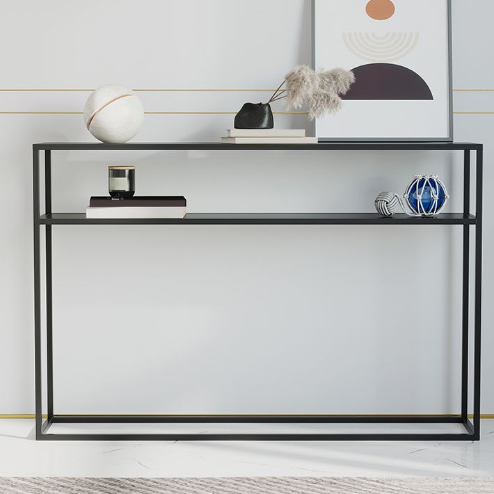 Modern Console Accent Table Antique Finish Console Sofa Table in Metal