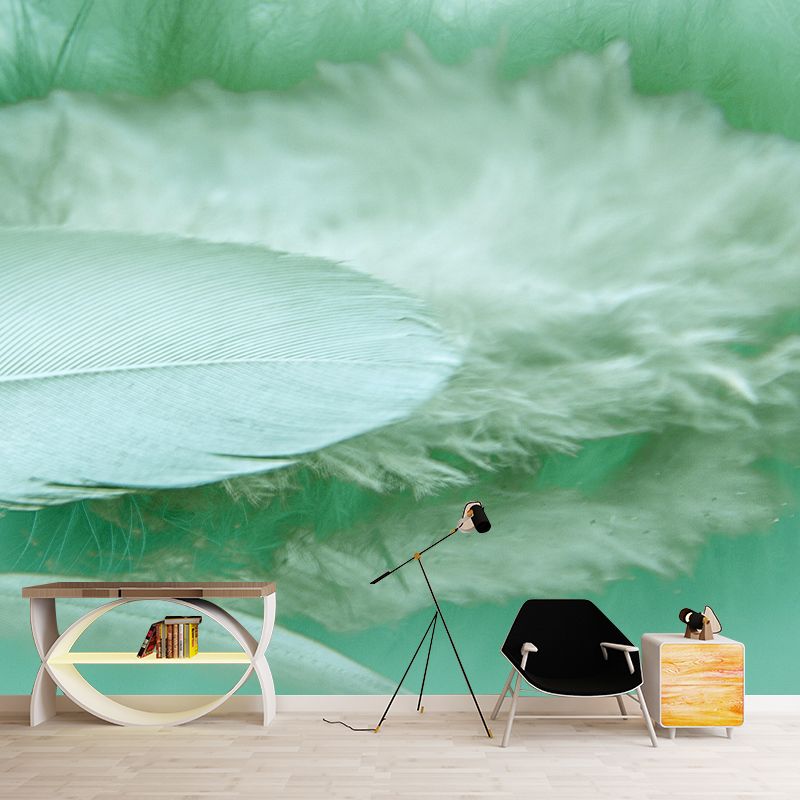 Light Bird Feather Mural Eco-friendly Decorative Wallpaper Home Decor
