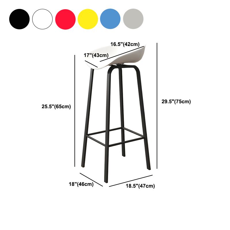 Plastic Bucket Seat Bar Stools Contemporary Low Back Barstool for Home