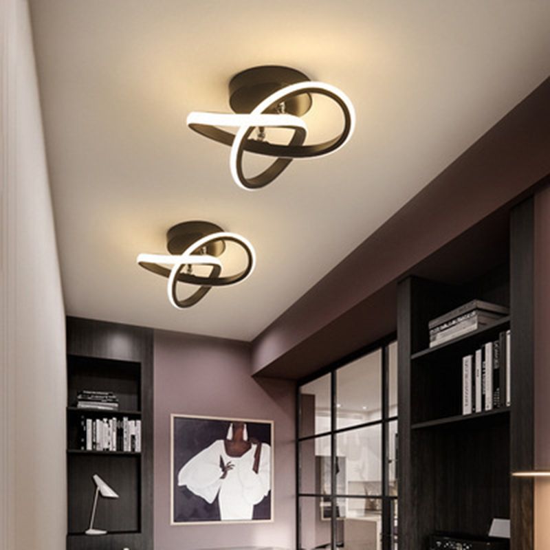 Twisted Semi Flush Mount Lighting Moderne Deckenleuchten aus Metall für den Flur