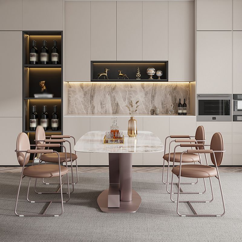 Luxury 1/4/5/7 Pieces Rectangle Dining Set Sintered Stone Dining Table Set for Kitchen