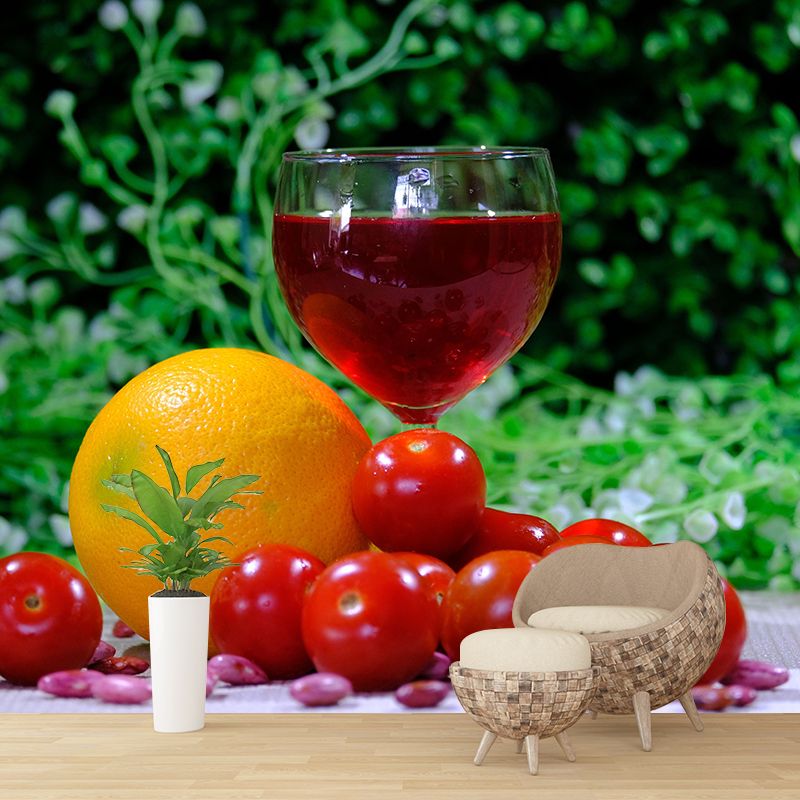 Simple Grape Wine Mural Customized Wine Shop Wall Decor Stain Resistant