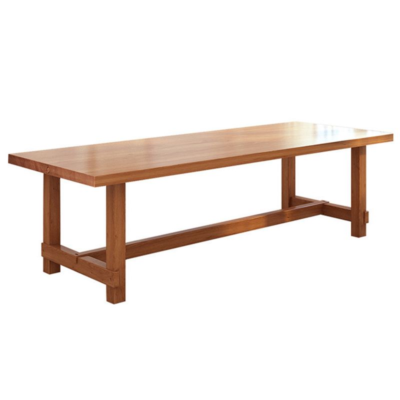 Modern Rectangular Table and Bench Set 1/2/3/5/9 Pieces Solid Wood Dining Sets