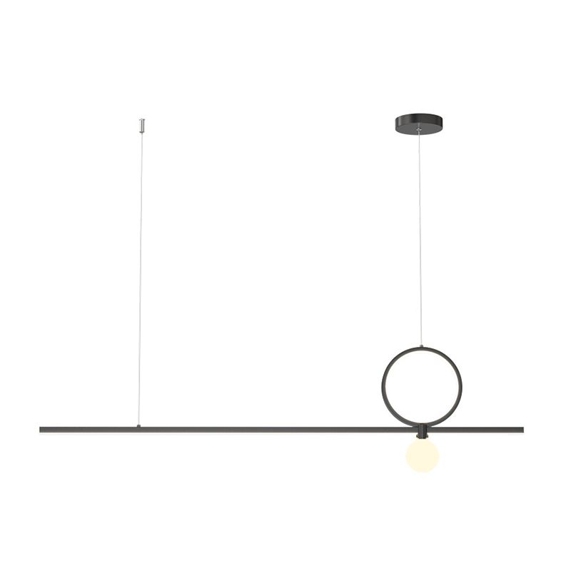 Linear Shape Metal Island Chandelier Modern Style 3 Lights Island Ceiling Light