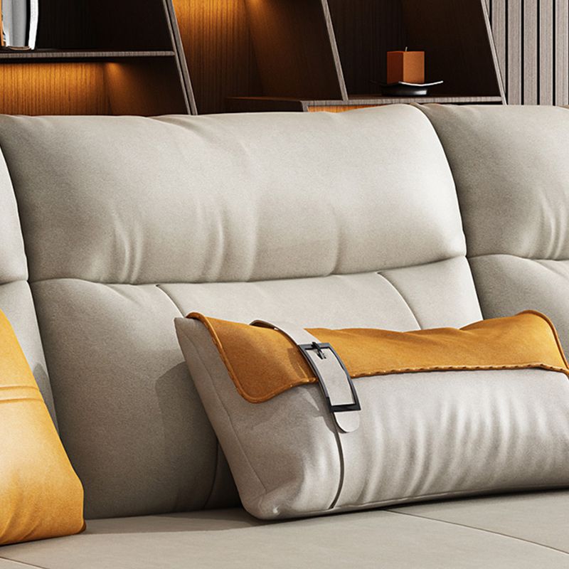 32"W Scandinavian Futon Sofa Bed Leather White Futon Sleeper Sofa